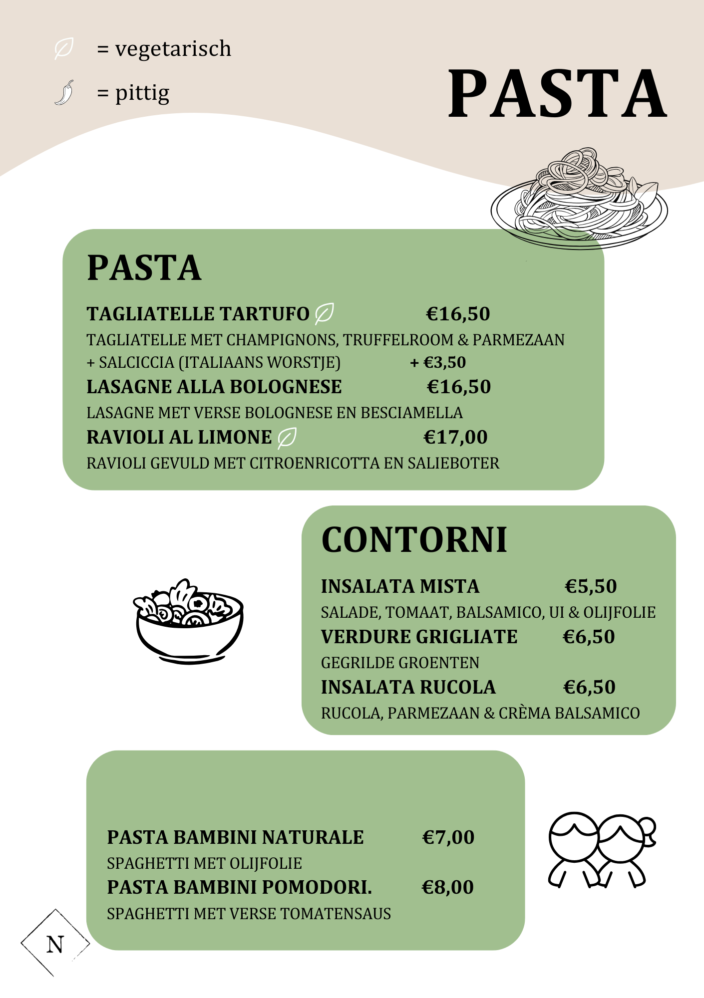 Primi | Contorni | Bambini